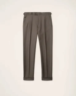 Turo puvunhousur Hanko 3 Pleated Trousers Vitale, ruskea