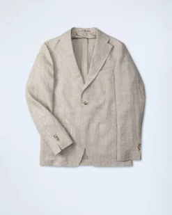 Turo Tailor miesten bleiseri, SAVINO LINEN CASUAL FIT Ruskea