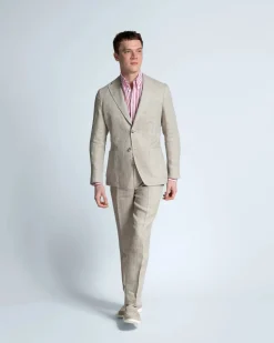 Turo Tailor puvun housut, HAMPTON LINEN TROUSER Ruskea