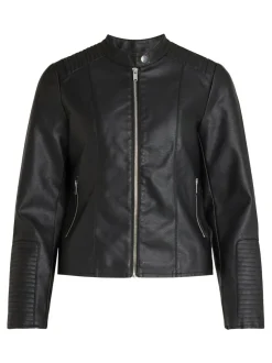 Vila keinonahkatakki, VIBLUE COATEDJACKET Musta