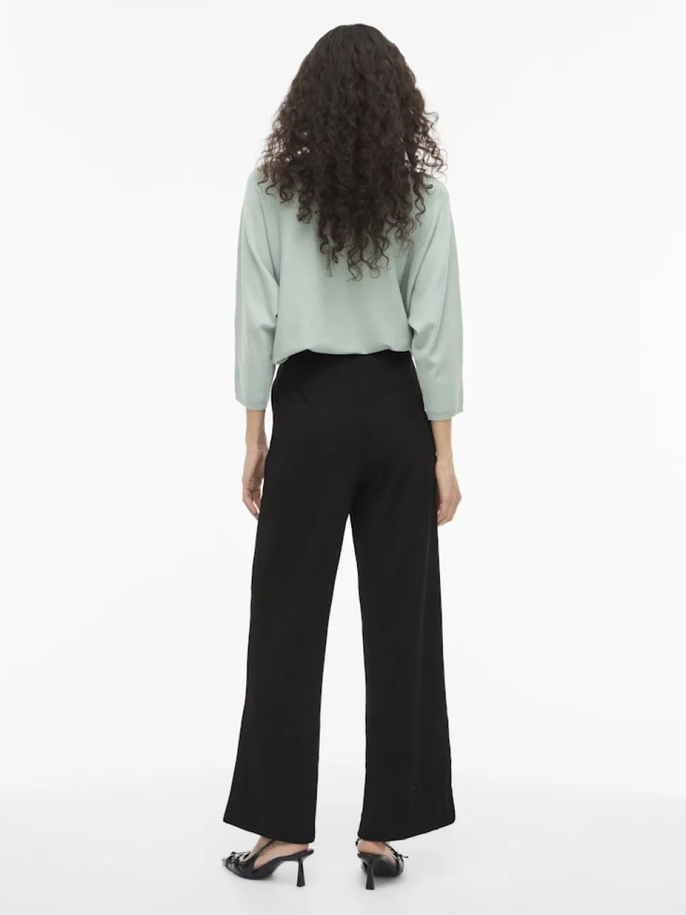 Vila naisten housut VIWINNIE CLUA HW WIDE PANTS, musta