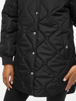 Vila naisten tikkitakki VITATE L/S QUILT JACKET - NOOS, Black Beauty