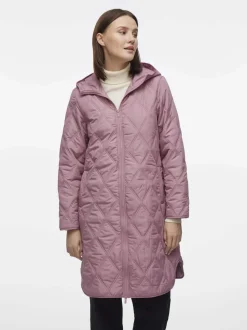 Vila naisten tikkitakki, VIQUILA LS HOODED COAT Vaaleanpunainen