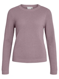 Vila neule, VIDALO O-NECK L/S KNIT TOP Toadstool