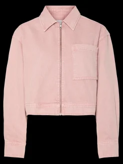 Y.A.S naisten farkkutakki, YASSUN LS CROP DENIM JACKET Vaaleanpunainen