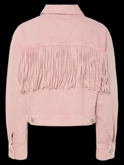 Y.A.S naisten farkkutakki, YASSUN LS CROP DENIM JACKET Vaaleanpunainen