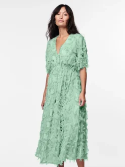 Y.A.S Naisten Mekko, K-YASPAZYLLA 2/4 MIDI DRESS Vaaleanvihreä
