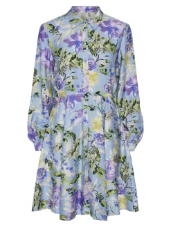 Y.A.S naisten mekko, YASKAYA LS SHIRT DRESS S Sininen Kuosi