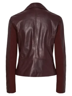 Y.A.S naisten nahkatakki, YASSOPHIE LEATHER JACKET Port Royale
