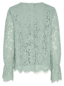 Y.A.S naisten paita, YASPERLA LS LACE TOP S Vaaleanvihreä
