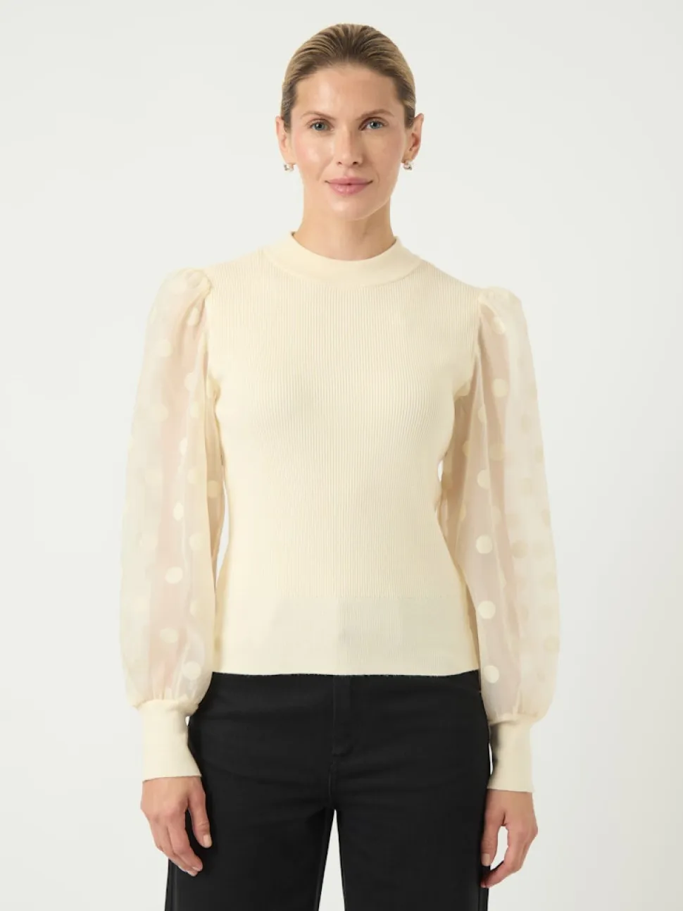 Y.A.S naisten pusero K-YASDOTME LS KNIT PULLOVER S. NOOS, Birch